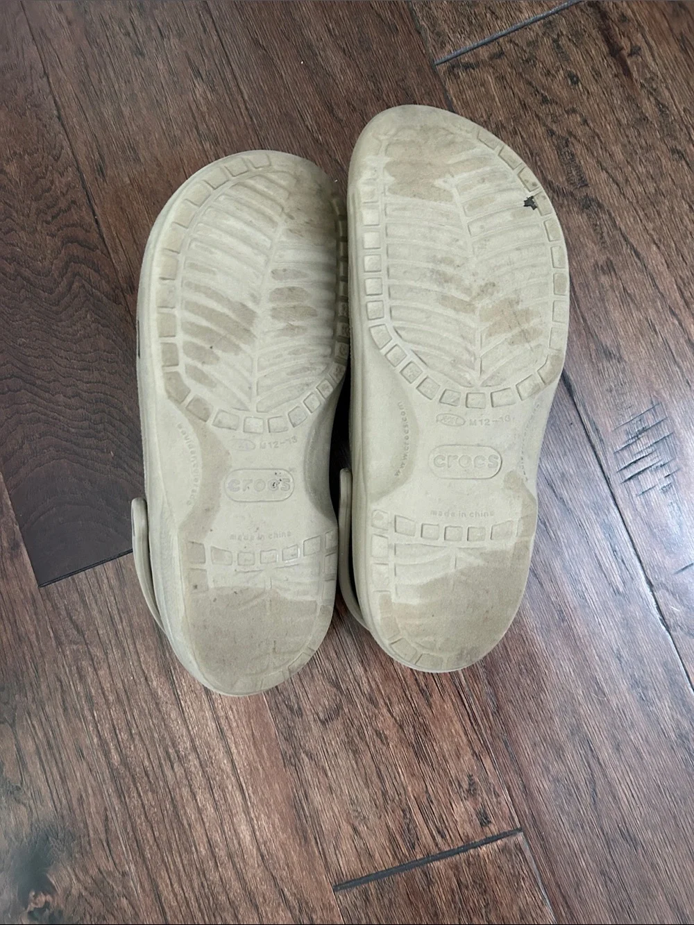 Men’s size XXL 12-13 Neutral Beige crocs - Comfortable Everyday Shoe